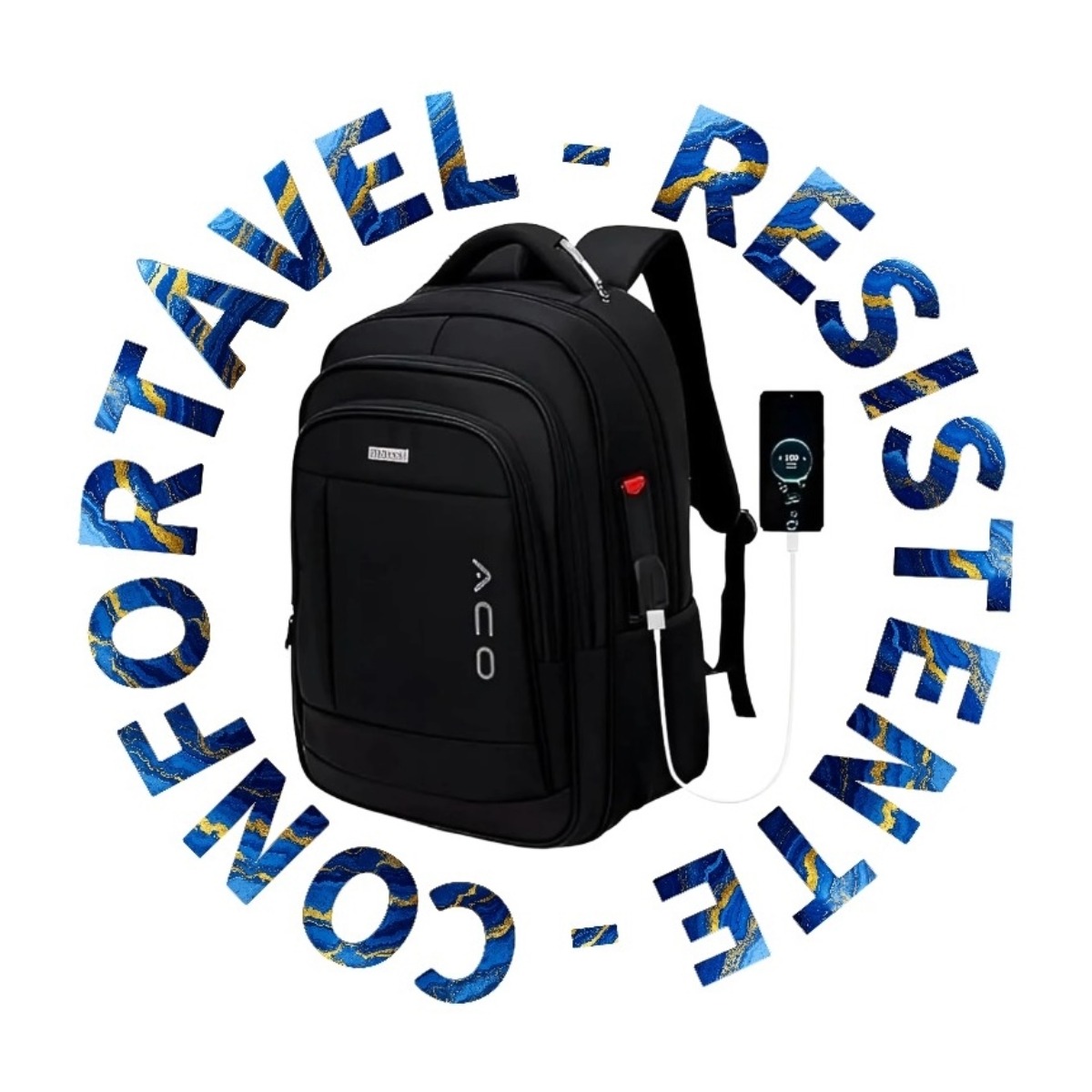 Imagem de uma mochila de cor preta